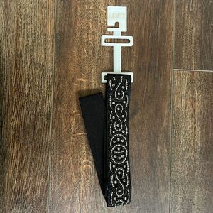 Loft Black Rhinestone Stretchy Belt Back Snap Closure Boho Minimalist